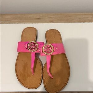 Libby Pulitzer pink and gold sandals in size 8.5